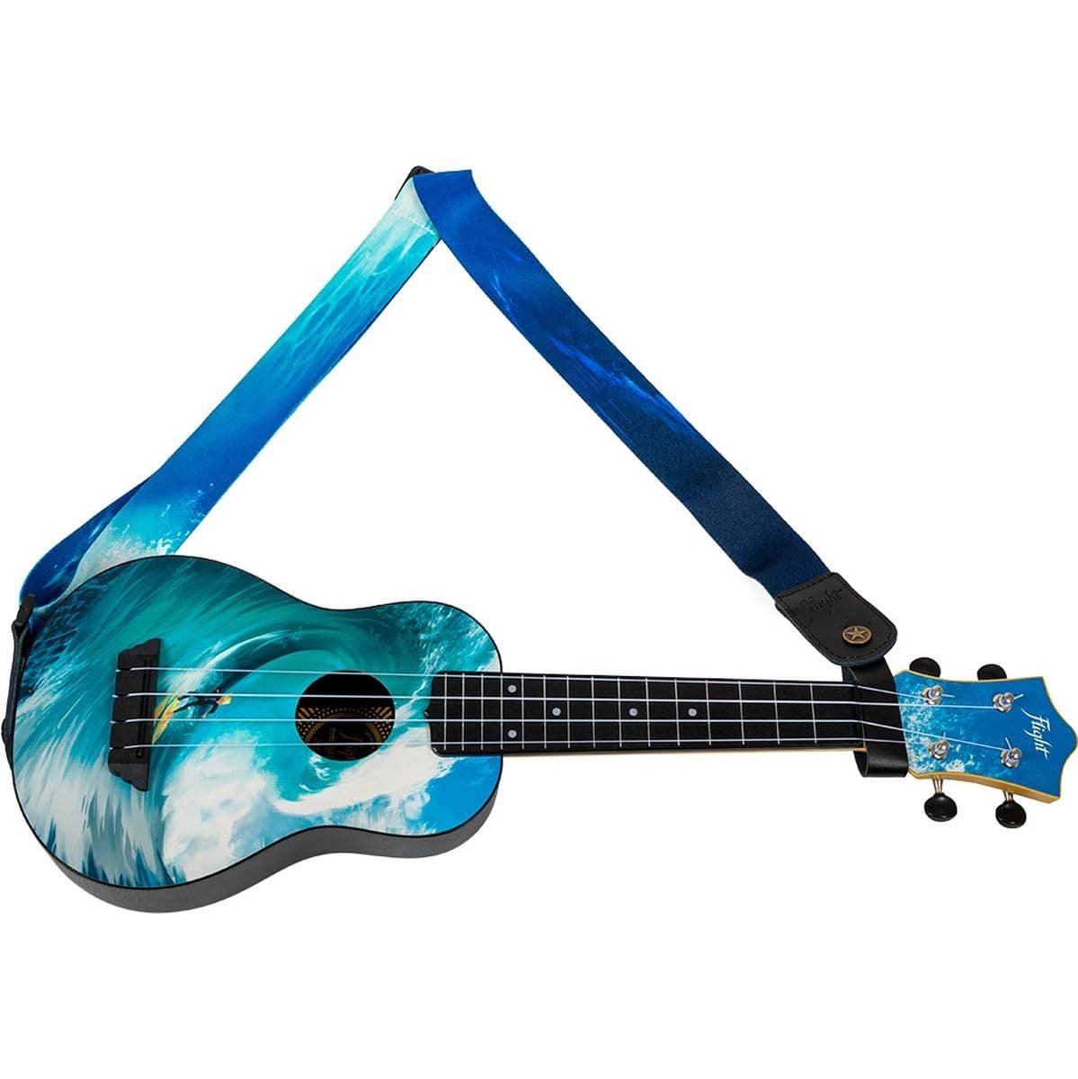 S35 Surf Uke Poly/Leather-Strap Blue — Flight Ukuleles