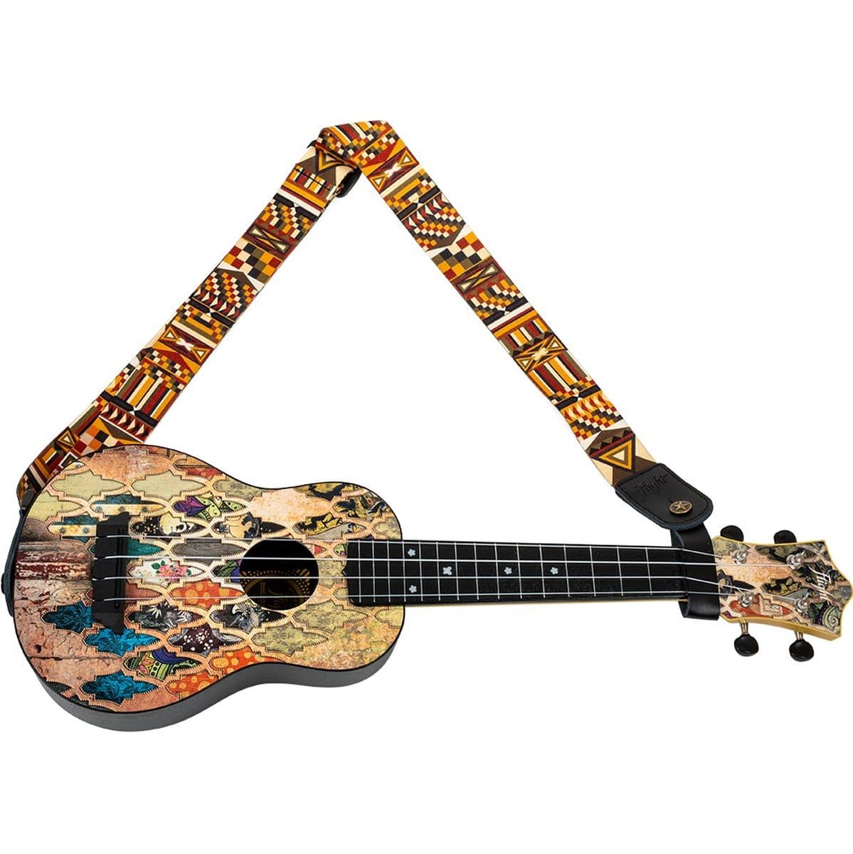 S35 Marigold Uke Poly/Leather-Strap Gold — Flight Ukuleles