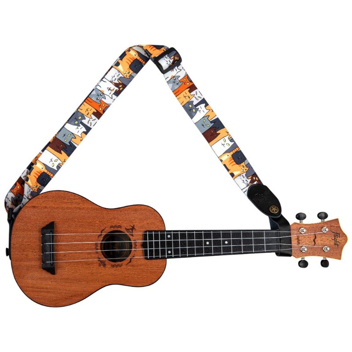 S35 Cats Uke Poly/Leather-Strap Cats — Flight Ukuleles