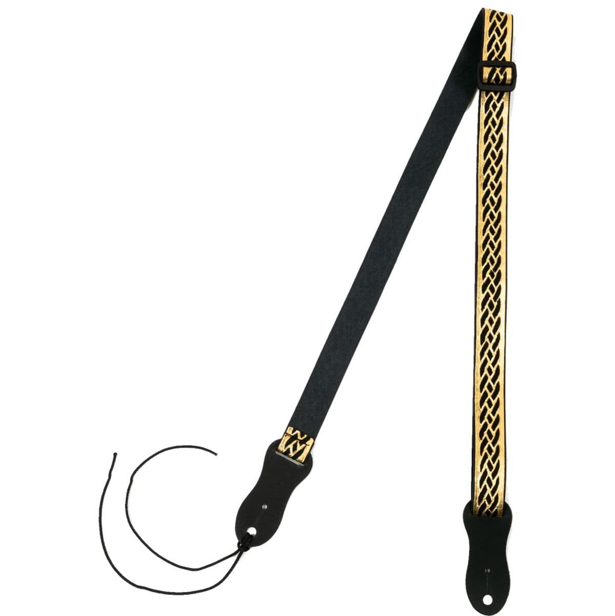 S47 Black Gold Uke Nubuck Strap EU Handmade B Gold — Flight Ukuleles