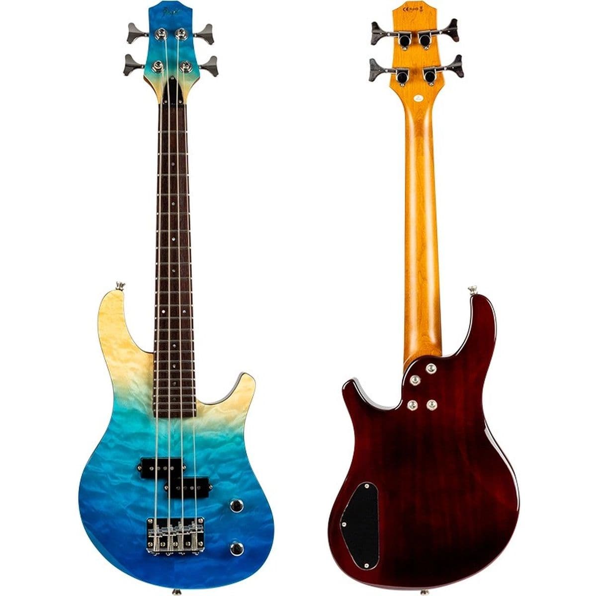 Mini Bass TBL Electric Bass-Uke Trans Blue — Flight Ukuleles