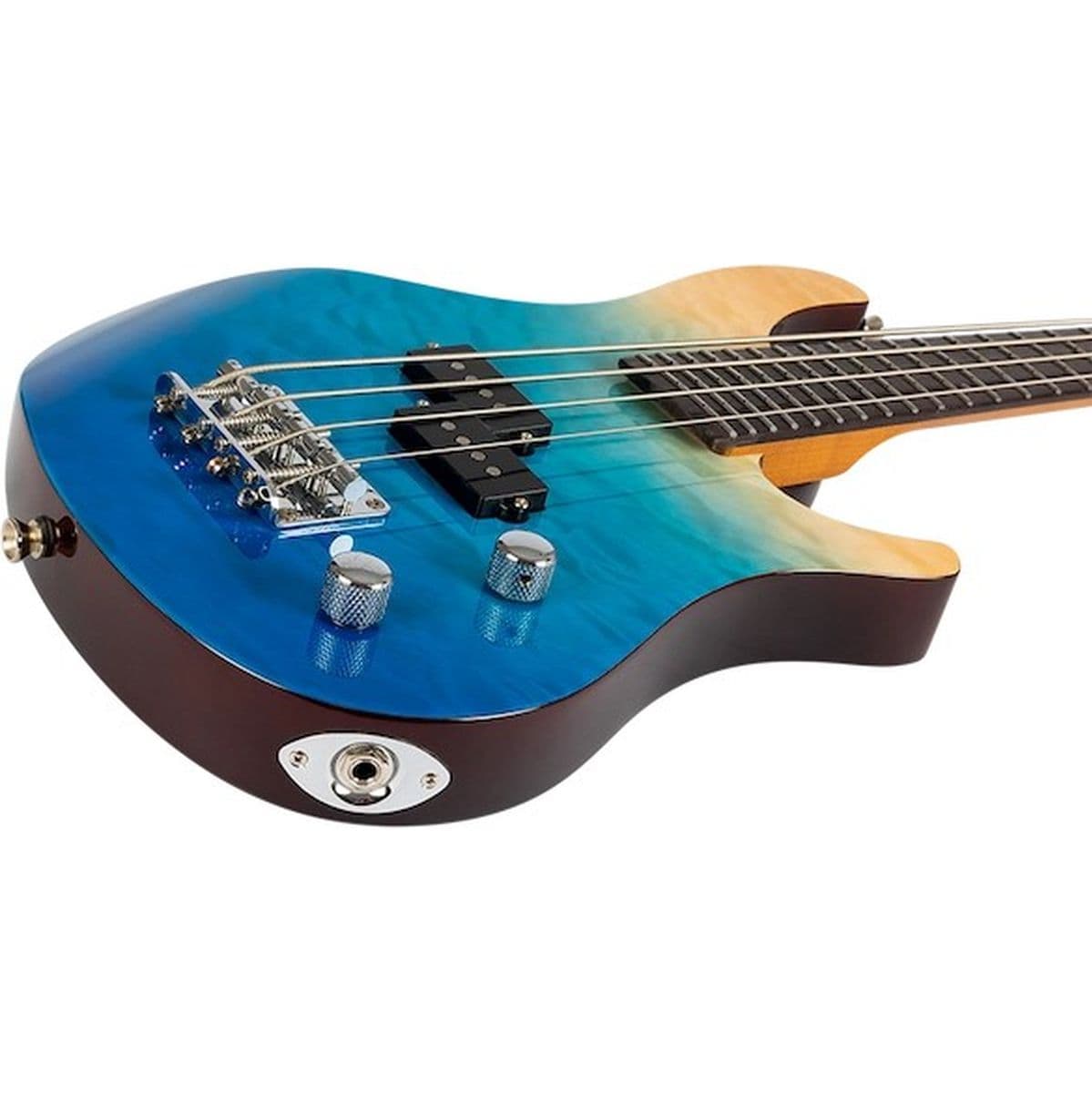 Mini Bass TBL Electric Bass-Uke Trans Blue — Flight Ukuleles