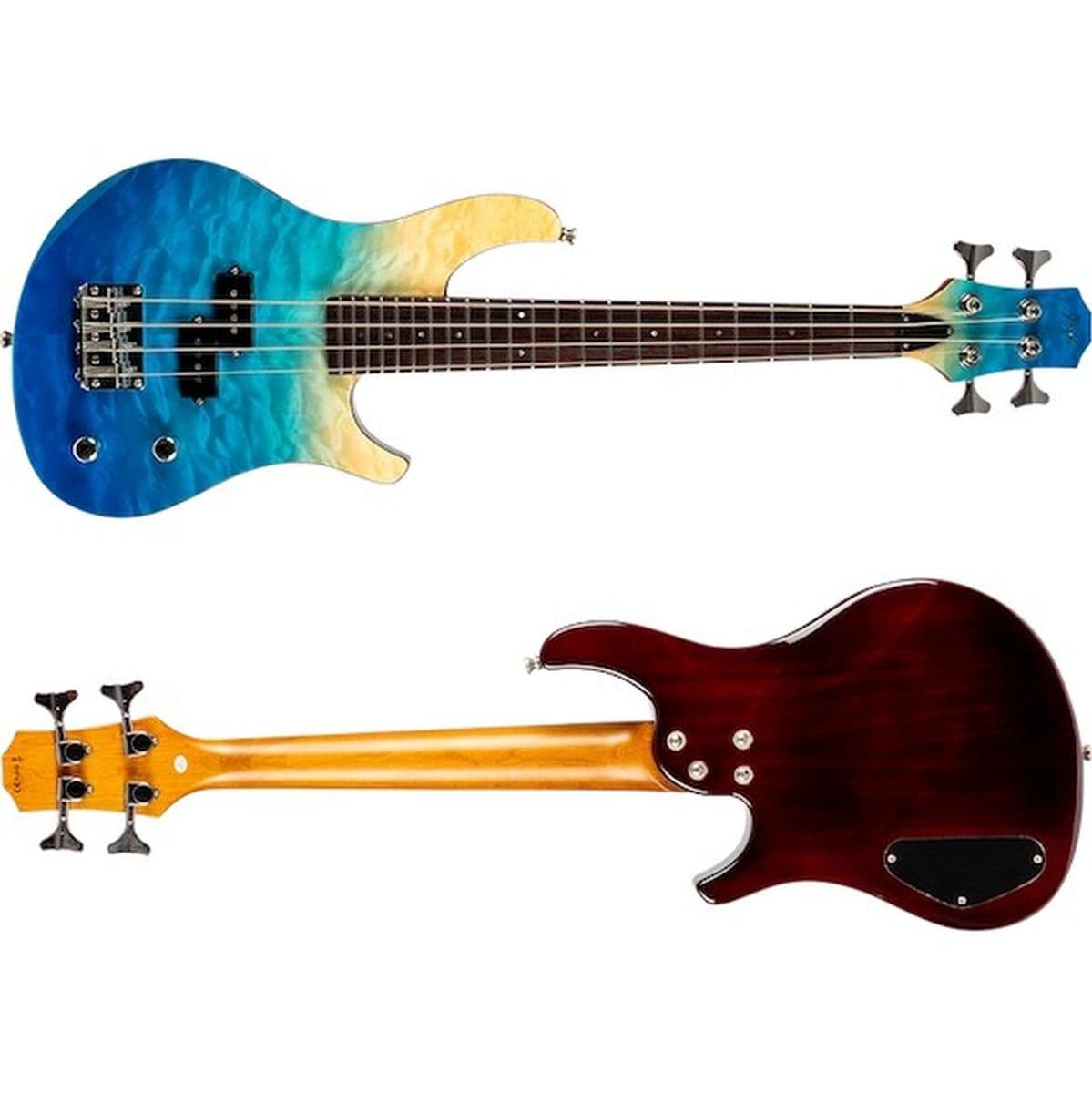 Mini Bass TBL Electric Bass-Uke Trans Blue — Flight Ukuleles