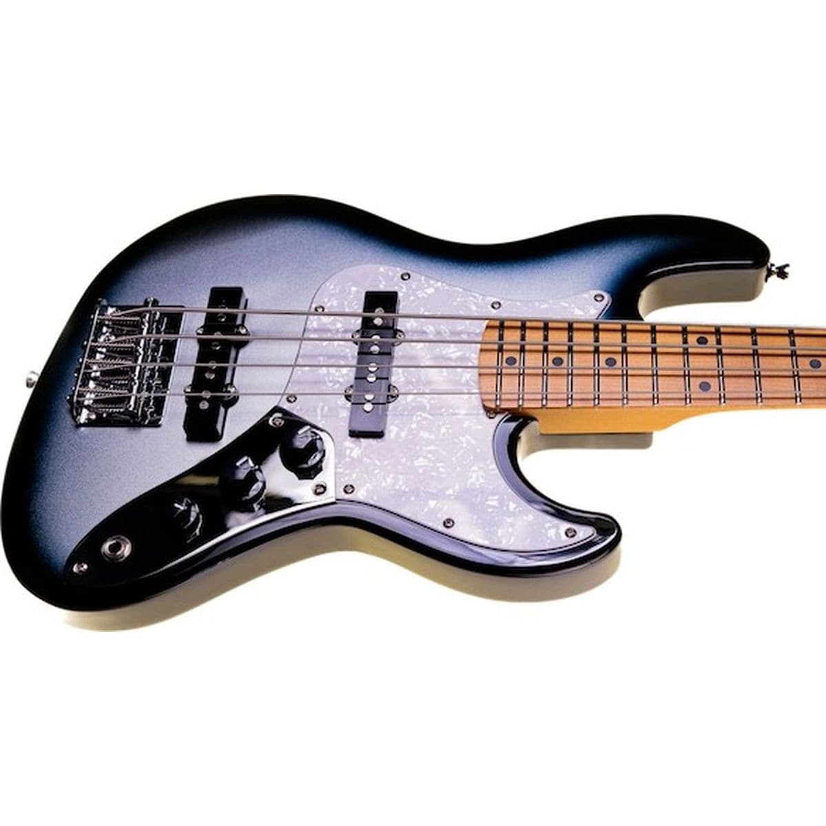 Mini JB Moonburst Electric Bass-Uke Silver Burst — Flight Ukuleles
