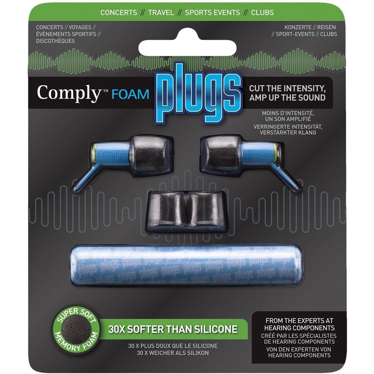 Foamplugs Black-Blue M — Comply
