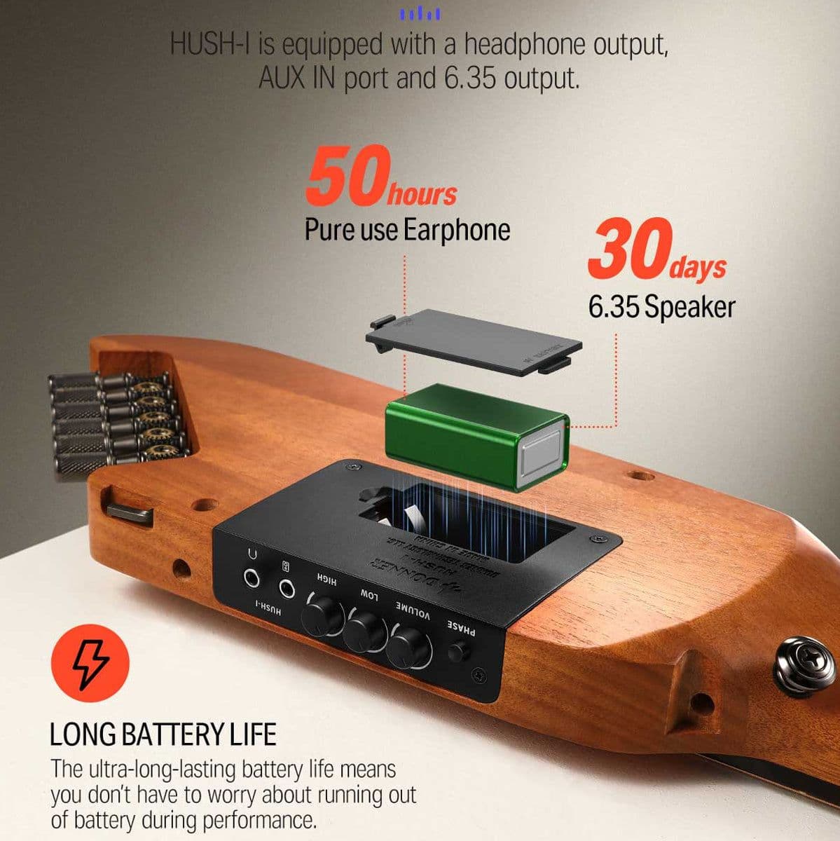 Hush-I Guitar - Mahogany — DONNER