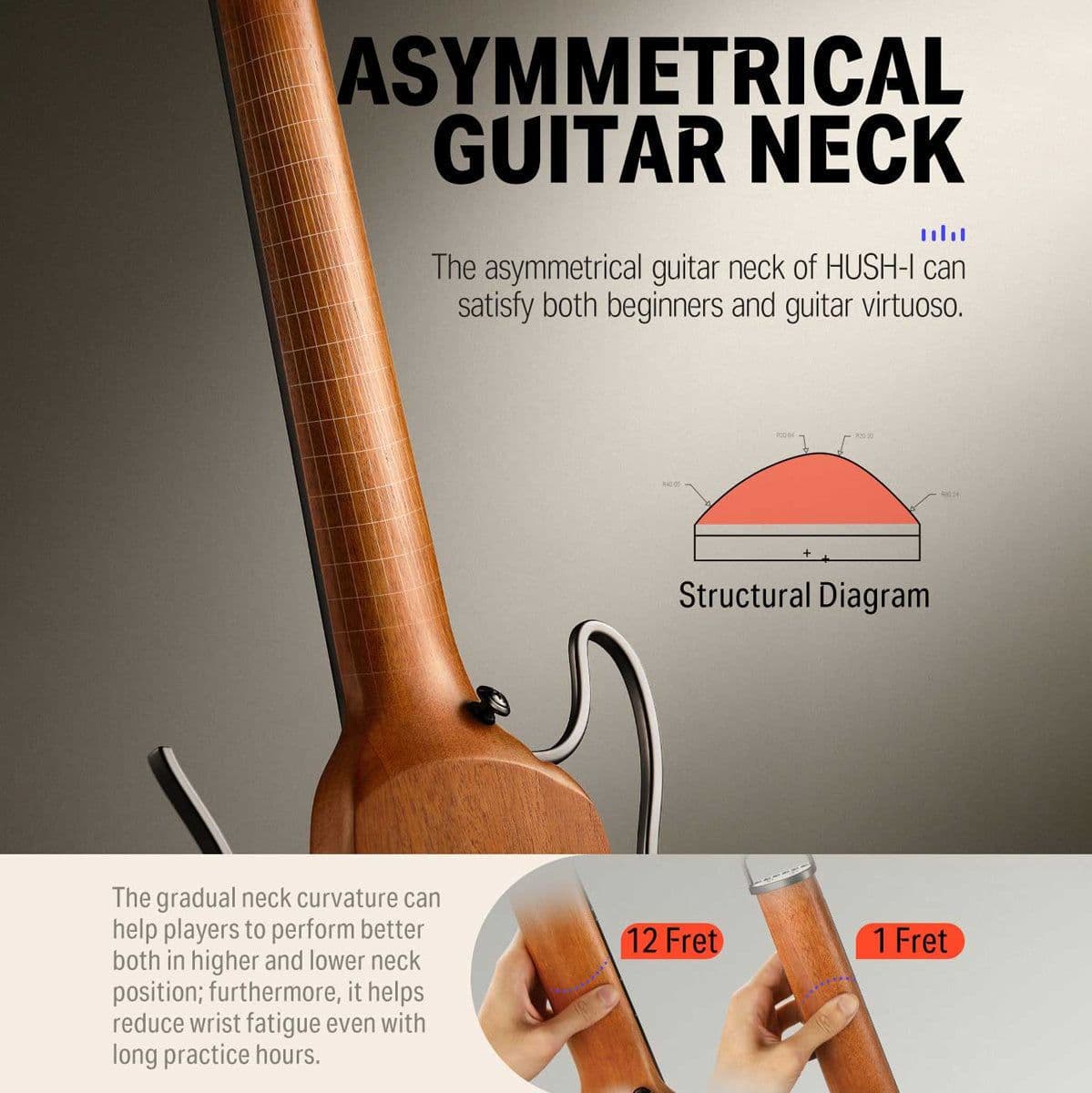 Hush-I Guitar - Mahogany — DONNER
