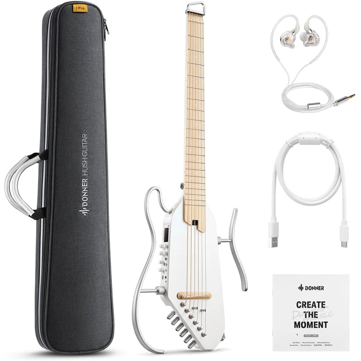 Hush 1 Pro Guitar - White — DONNER