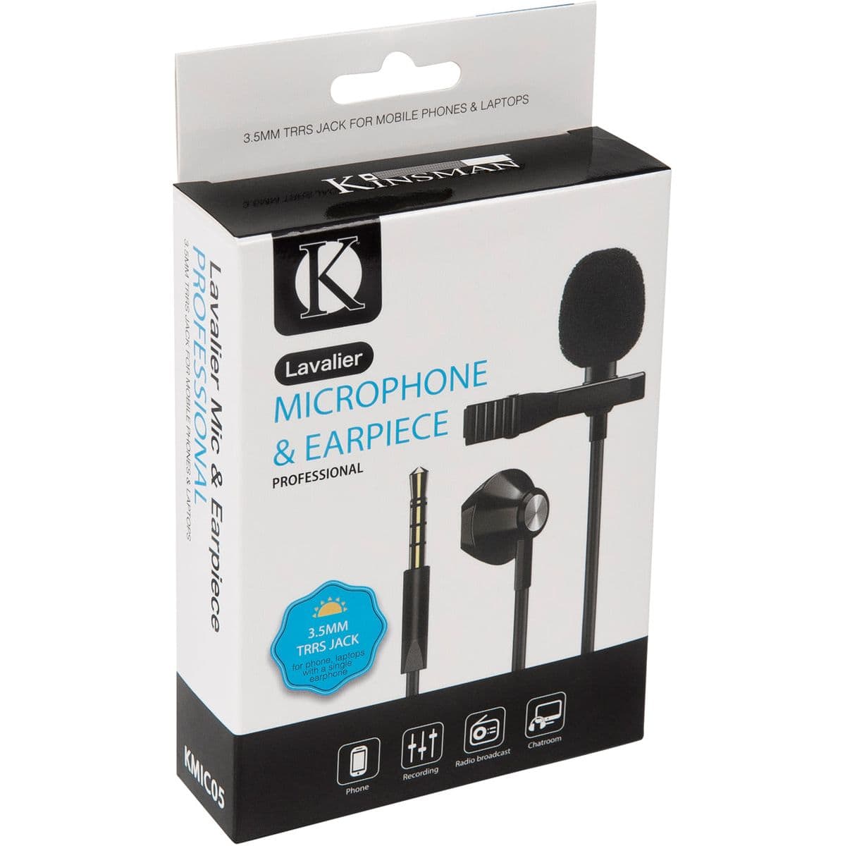 Lavalier Microphone w/ Earphone - 3.5mm TRRS Jack — Kinsman