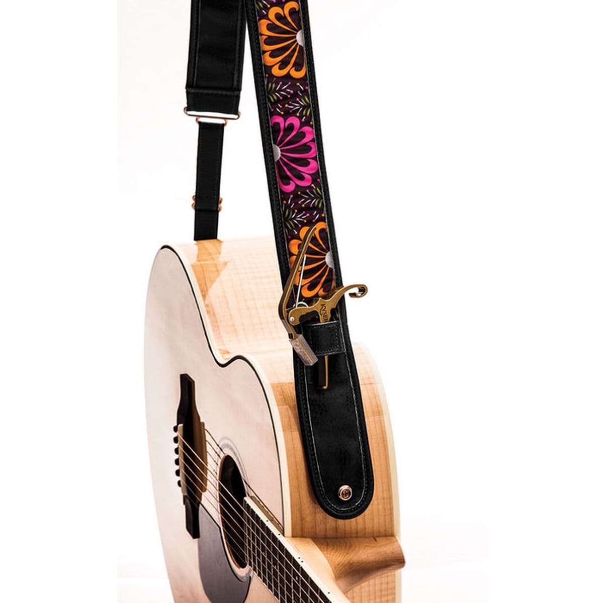 Guitar Strap - Neon Bloom Black — Kyser