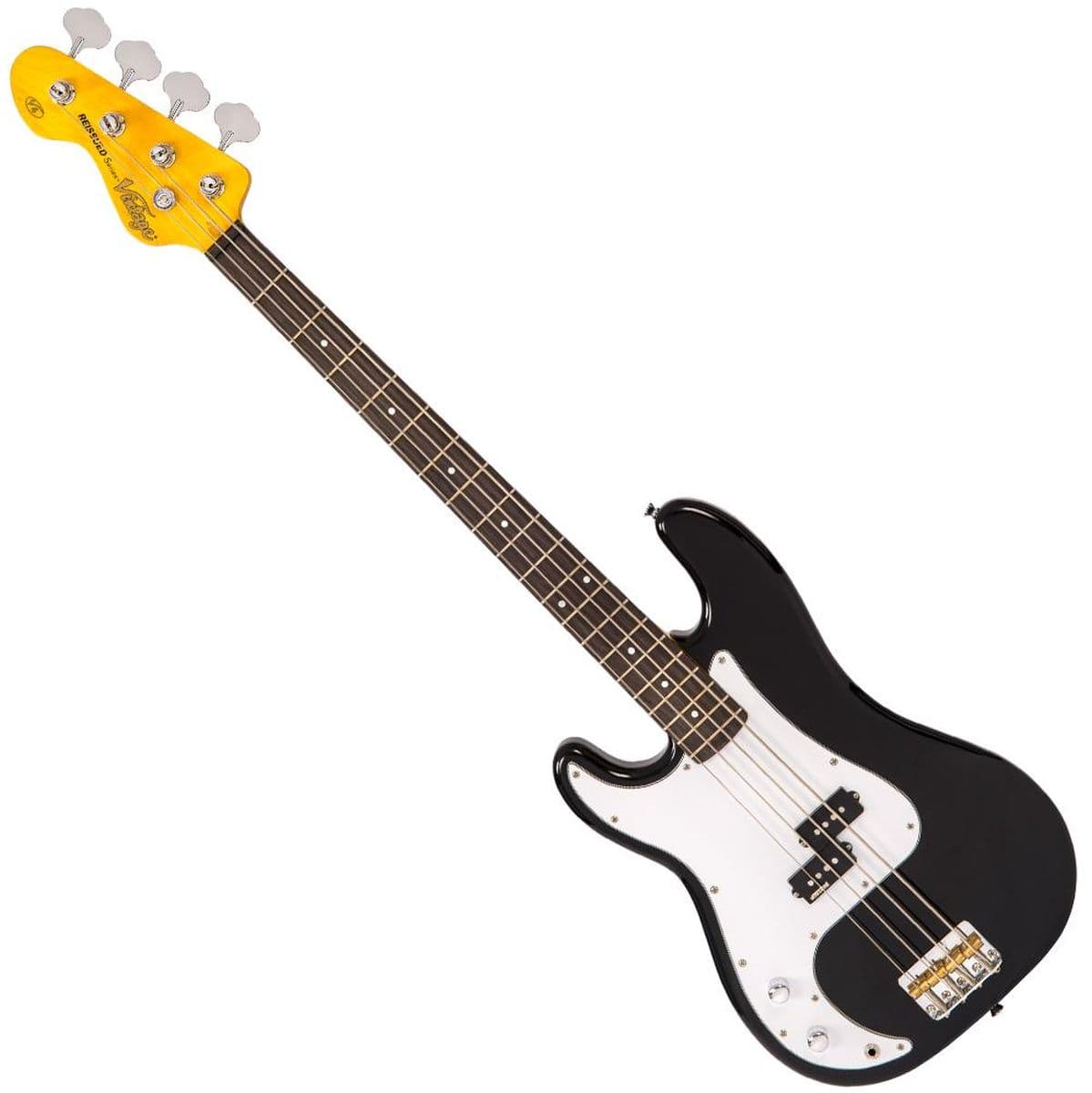 Left Hand Bass Guitar-Black — Vintage