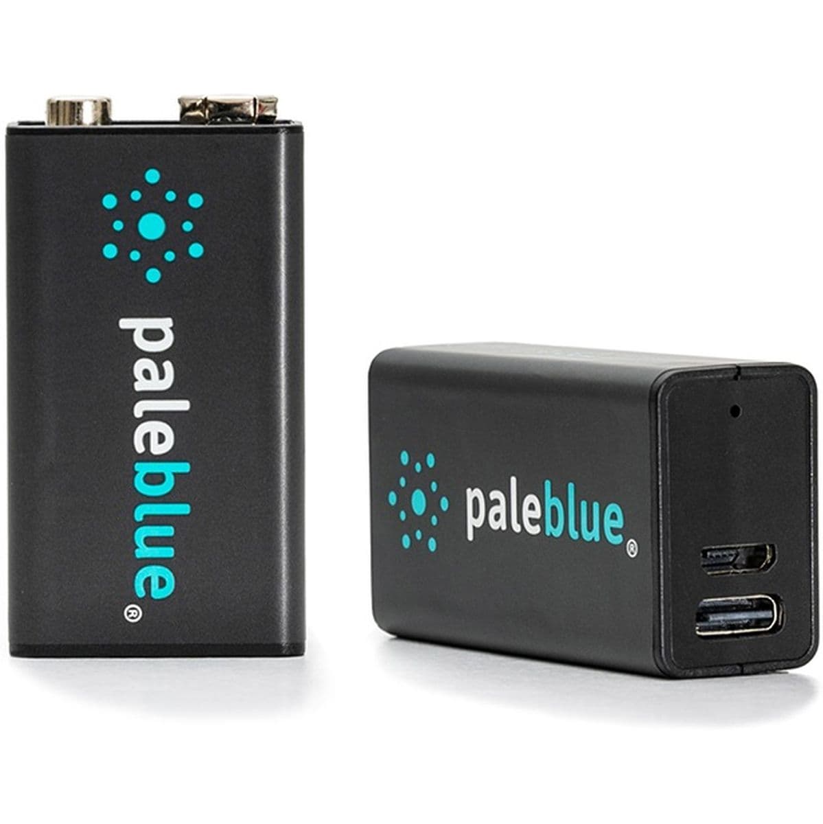 Li-ion Rechargeable 9V Battery 2 Pack Of 9V w/ 2x1 Charging Cable — Pale Blue