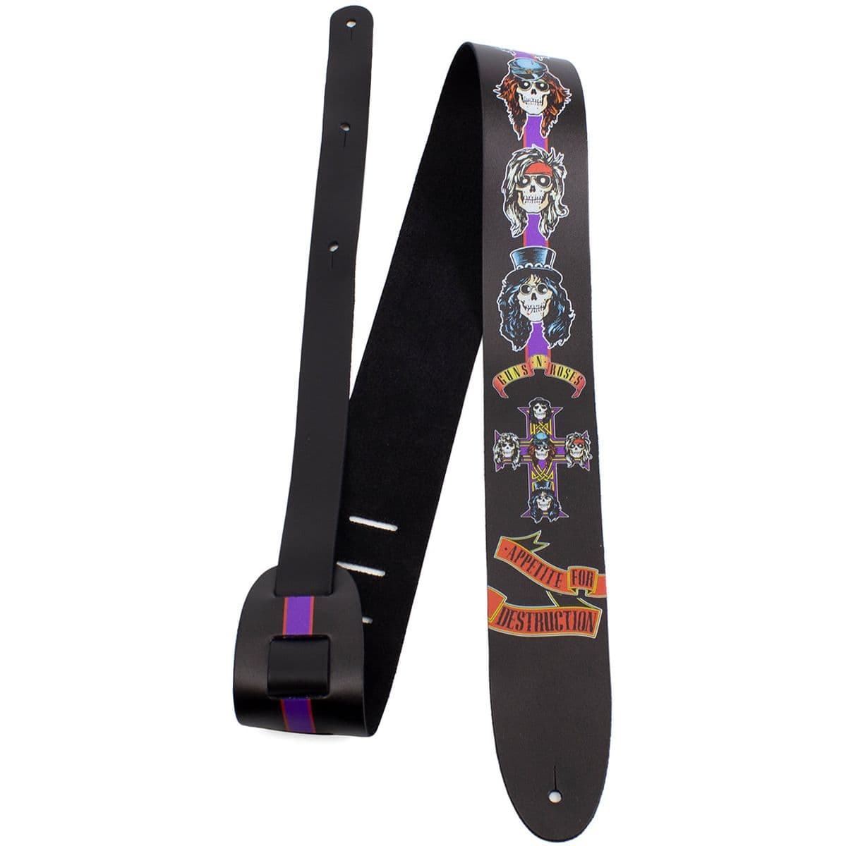 11008 2.5 Guns And Roses Appetite For Destruction Leather Guitar Strap — Perris