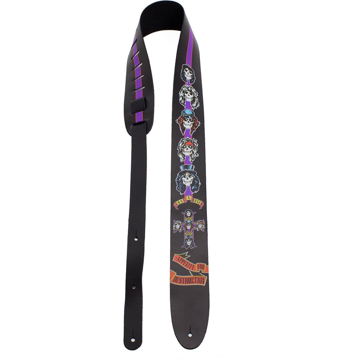 11008 2.5 Guns And Roses Appetite For Destruction Leather Guitar Strap — Perris