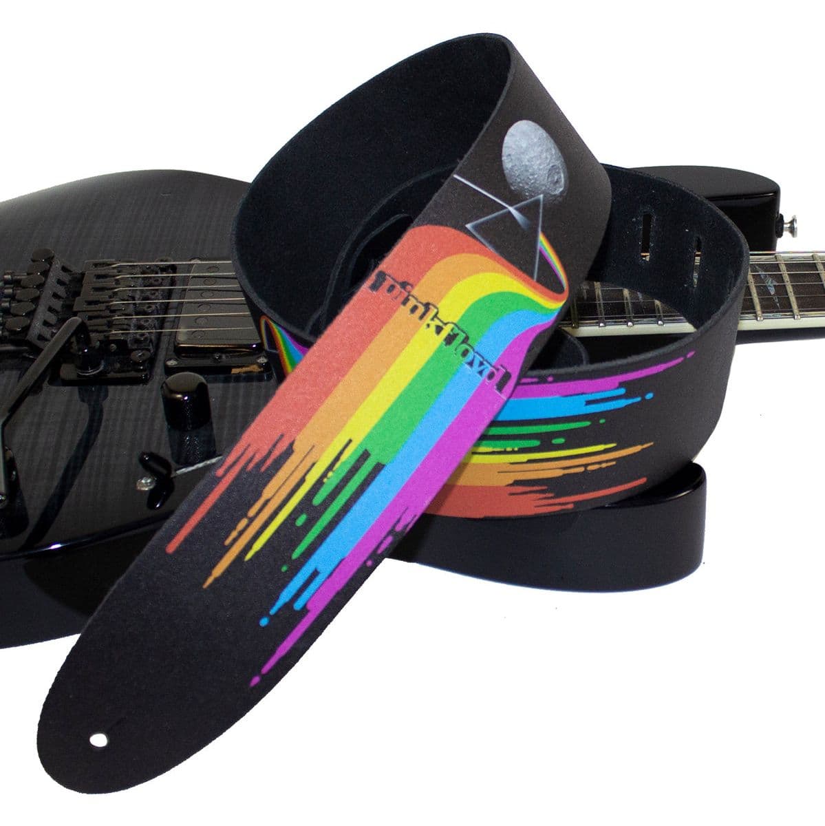 11058 Pink Floyd Dark Side Prism Leather Guitar Strap — Perris