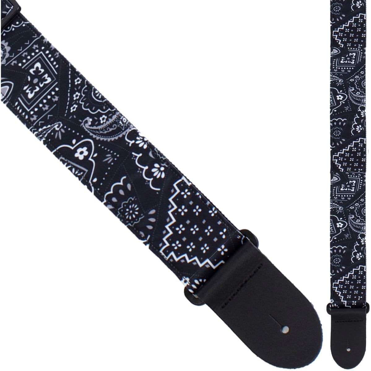 7641 2 Black Bandana Fabric Guitar Strap — Perris