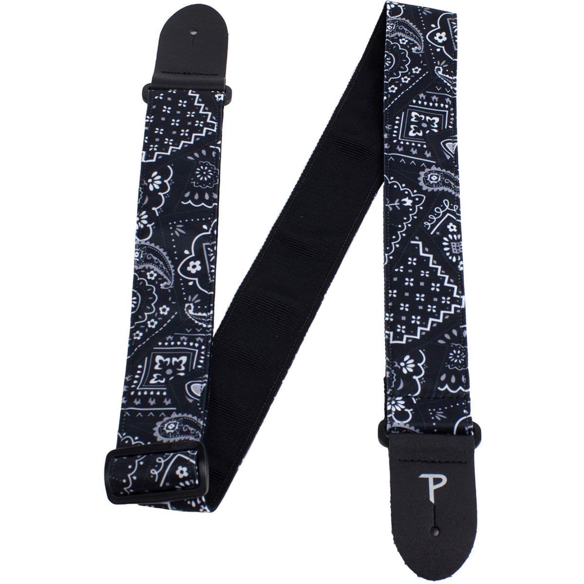 7641 2 Black Bandana Fabric Guitar Strap — Perris