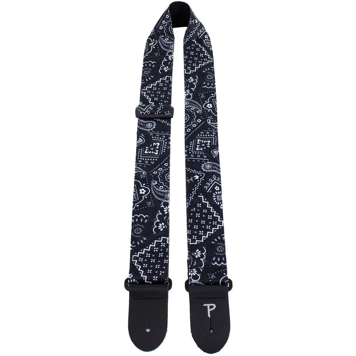 7641 2 Black Bandana Fabric Guitar Strap — Perris