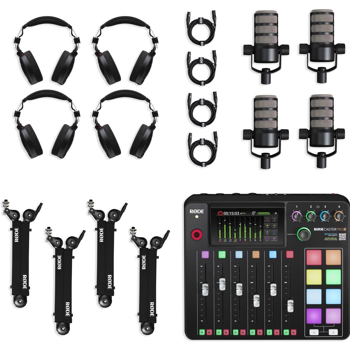 Red Four-Person Podcasting Bundle — RØDE