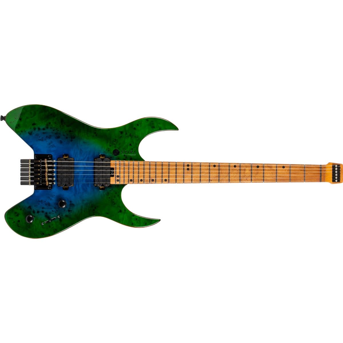 S-500 Headless GBR Headless S-Style Trans Aqua Blue — Spira Guitars