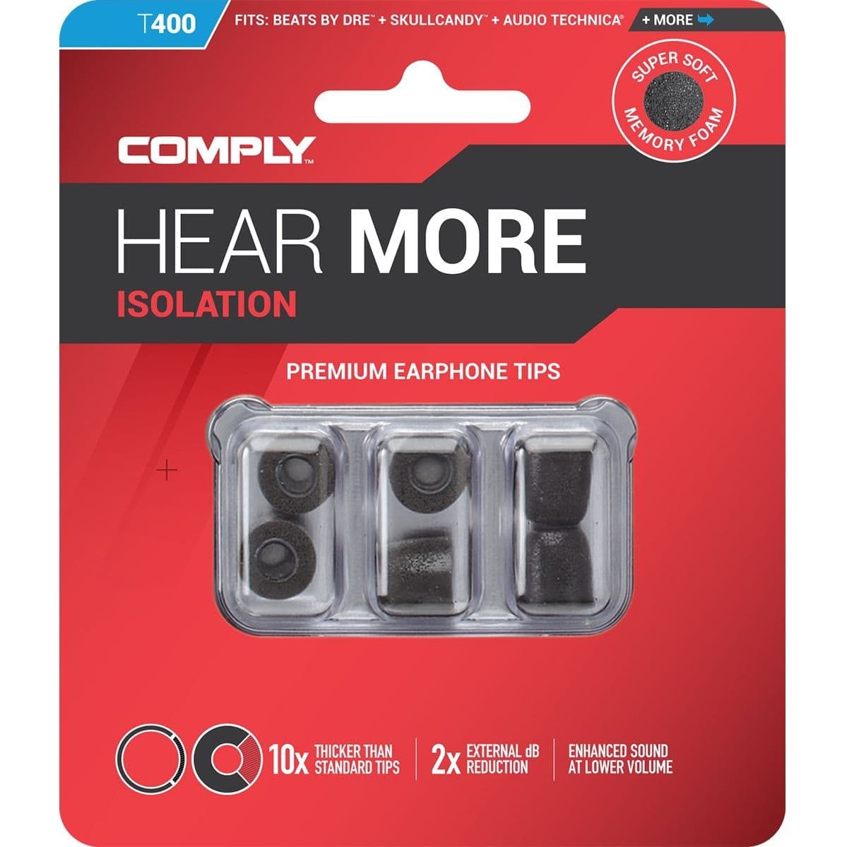 T-400 Earphone Tips Red M — Comply