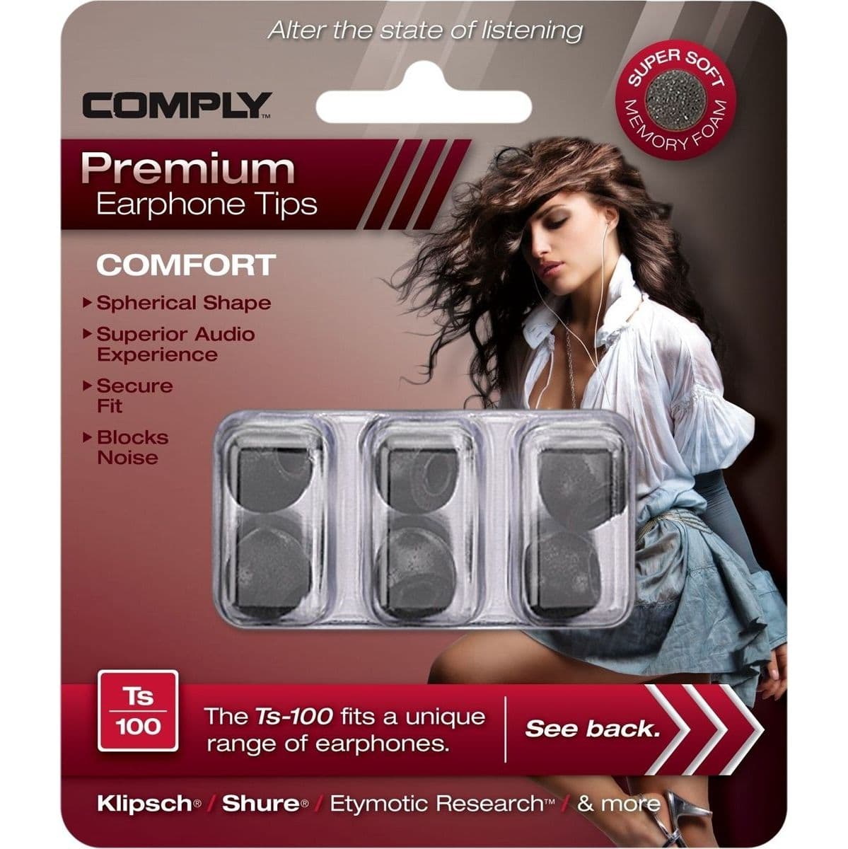 Ts-100 Earphone Tips Black M — Comply