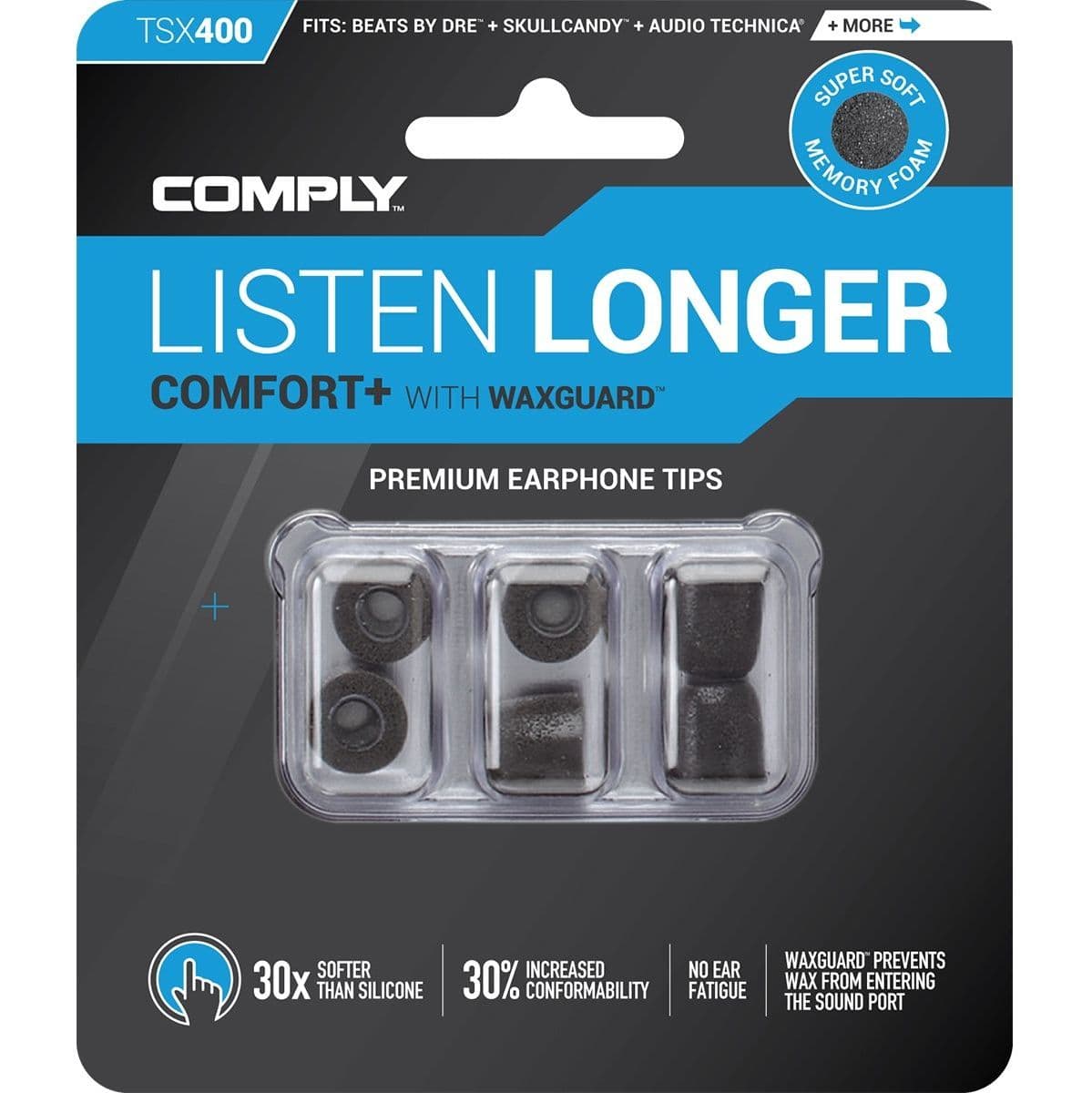 Comfort Plus Series TSX-400 Earphone Tips Black M — Comply