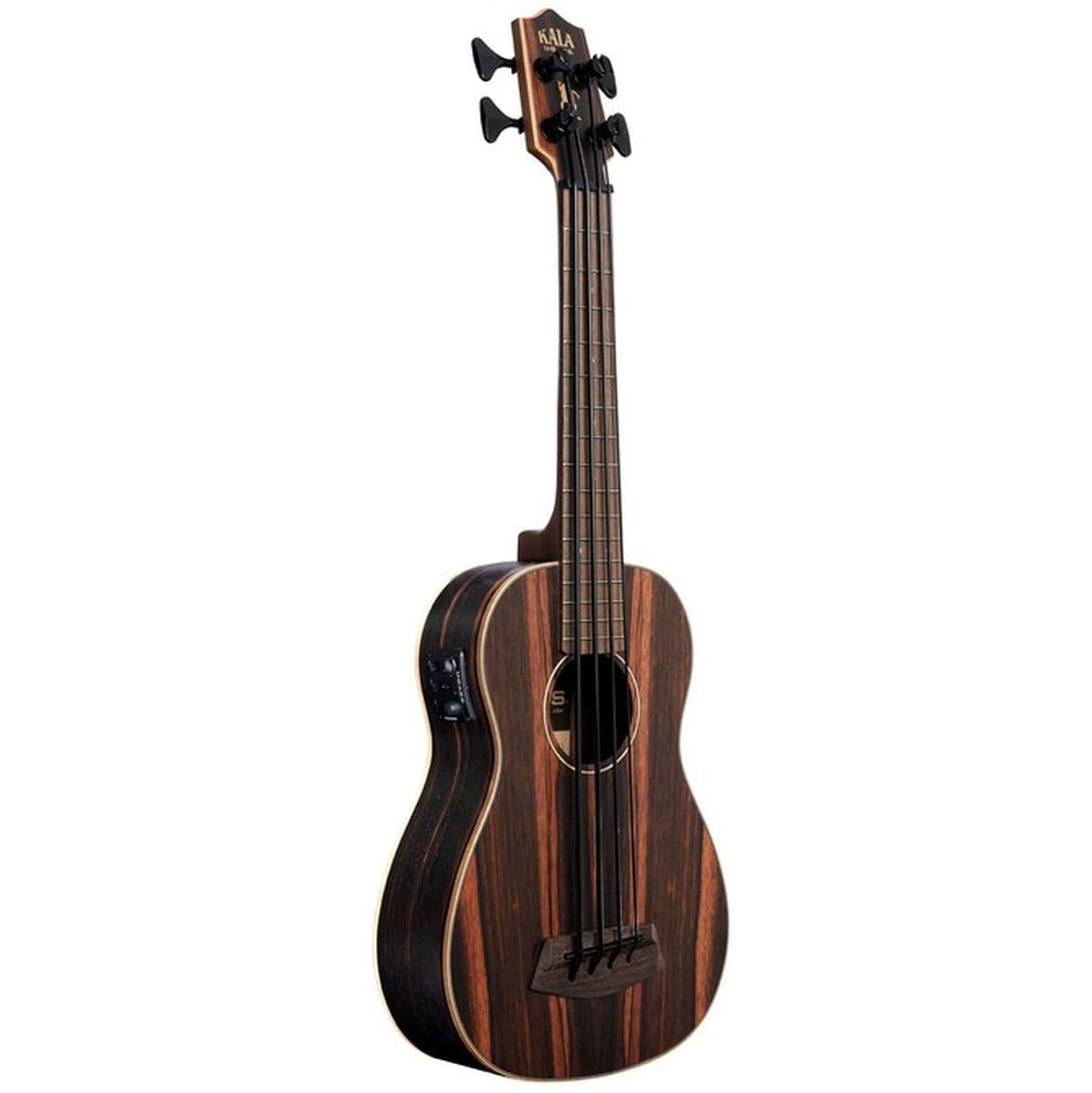 Striped Ebony Fretted Acoustic-Electric U-BASS — Kala