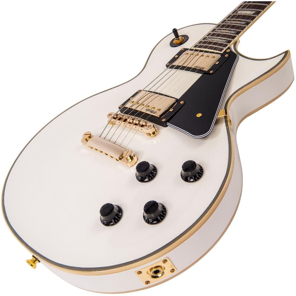 V100 Guitar-Gold HW Arctic White — Vintage