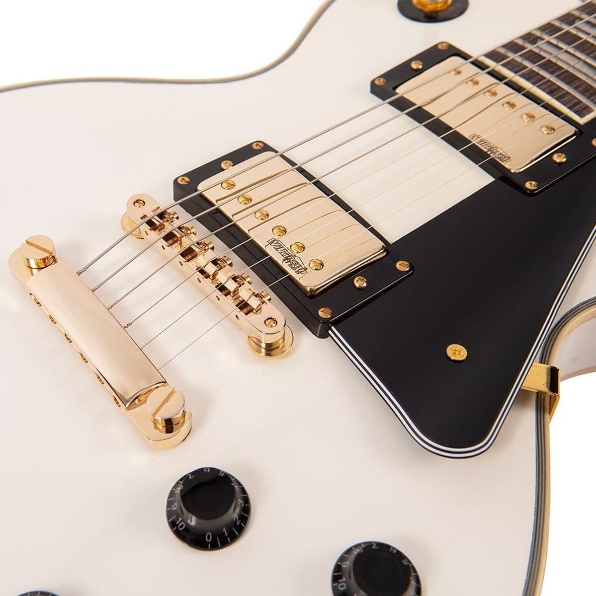 V100 Guitar-Gold HW Arctic White — Vintage