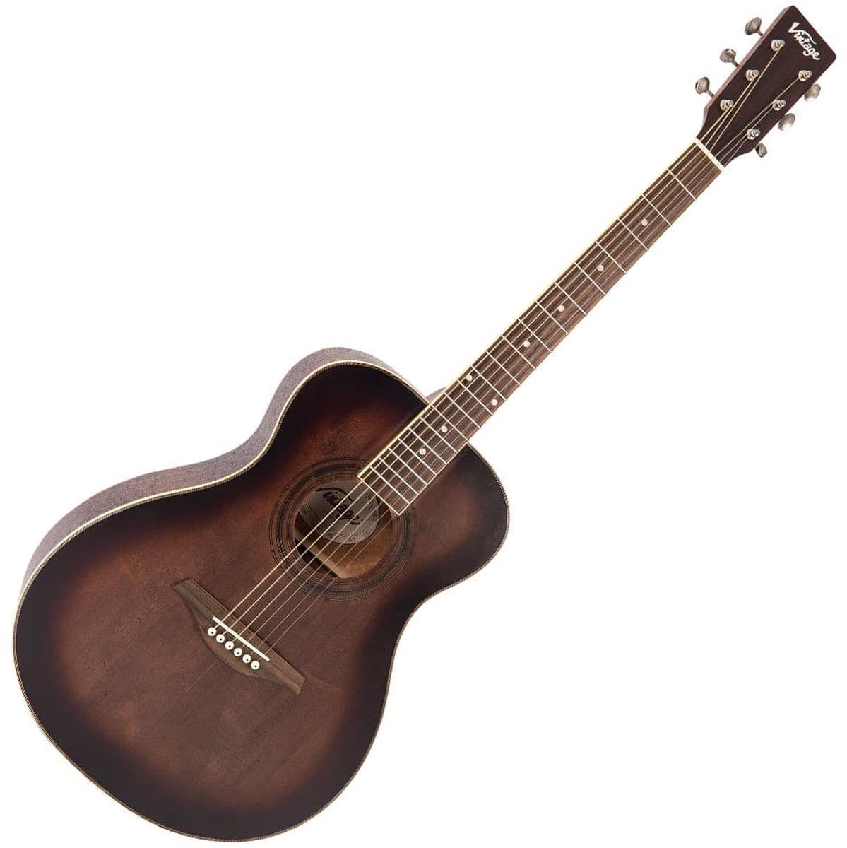 Folk Guitar - Solid Top-Antiqued Finish — Vintage