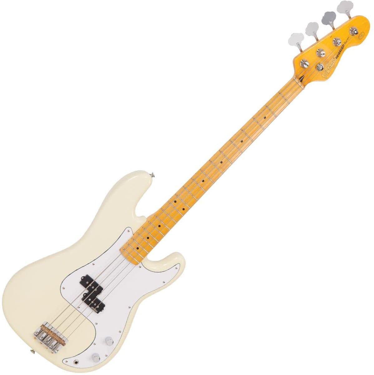 V4 Bass-Maple Neck-Vintage White — Vintage