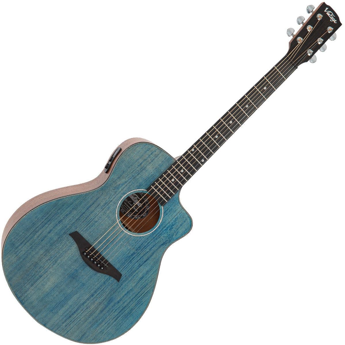 Pacific Coast Series Electro Acoustic Guitar - Denim Blue — Vintage