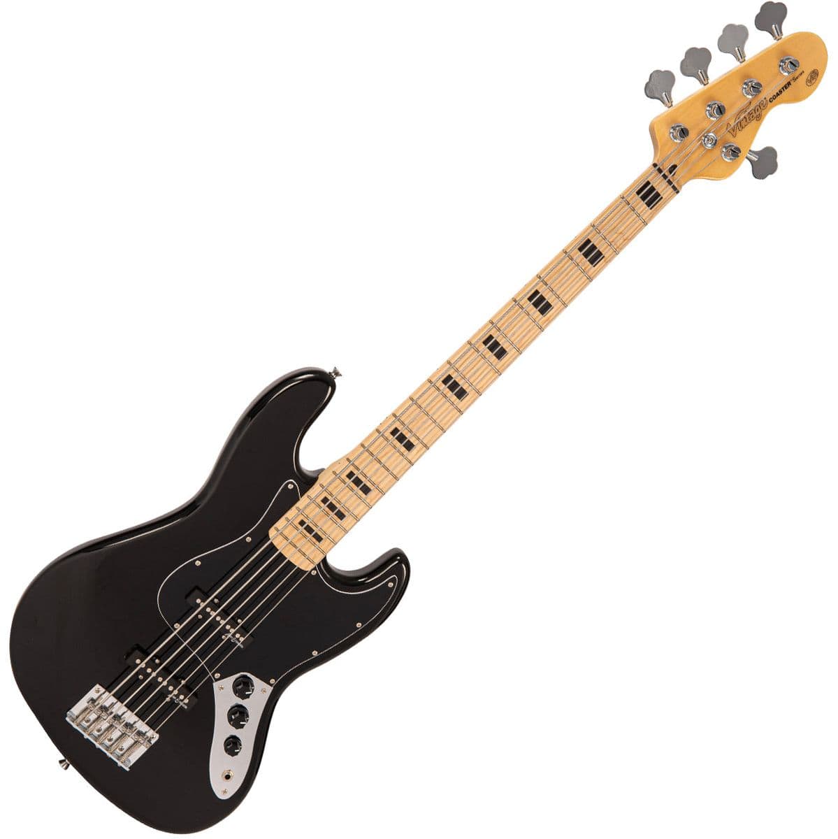 V495 Coaster 5 String Bass Guitar Pack - Gloss Black — Vintage