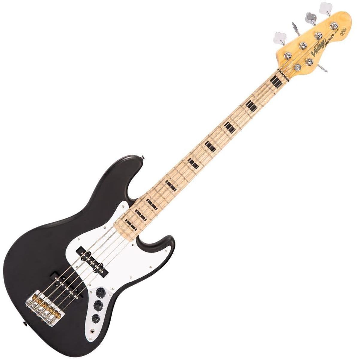 VJ75 5 String Bass - Maple FB - Gloss Black — Vintage
