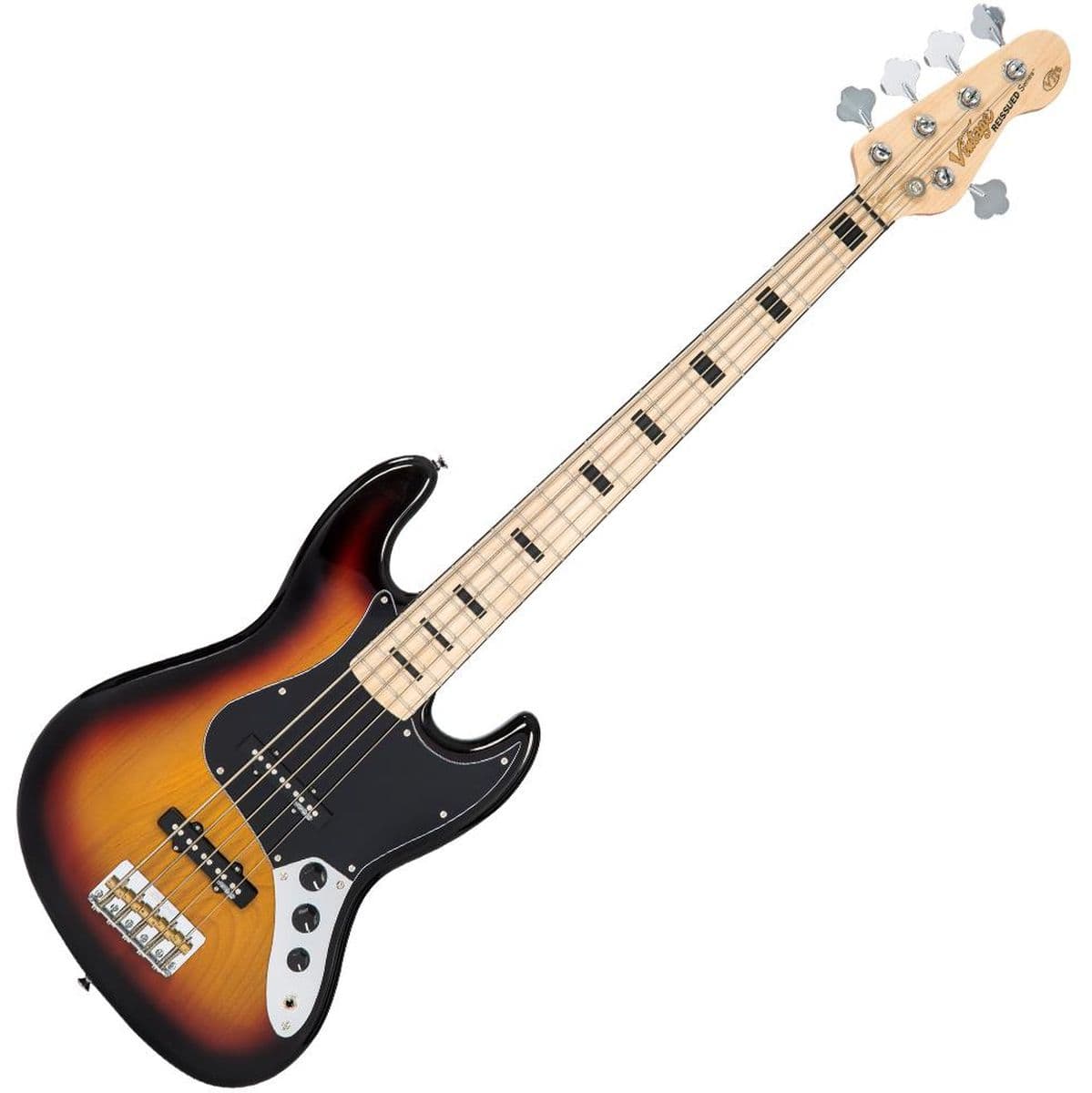 VJ75 5 String Bass - Maple FB - Sunset Sunburst — Vintage