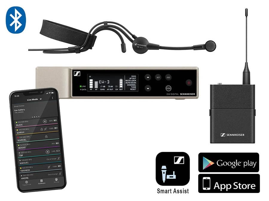 EWD ME3 S1 EW-Digital draadloos microfoonsysteem met lichtgewicht headmic — Sennheiser
