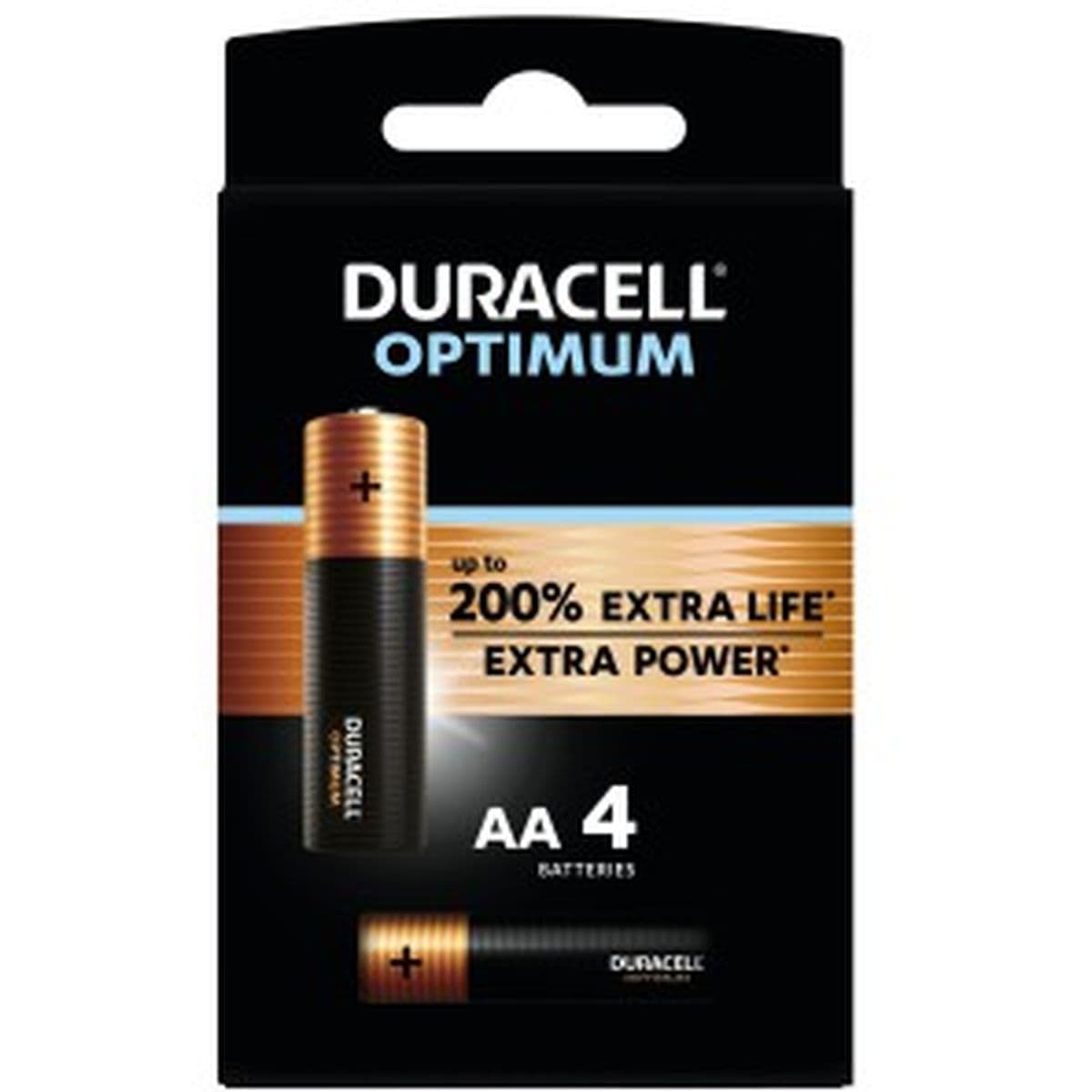 Alkaline Battery Optimum AA 4 Pack — Duracell