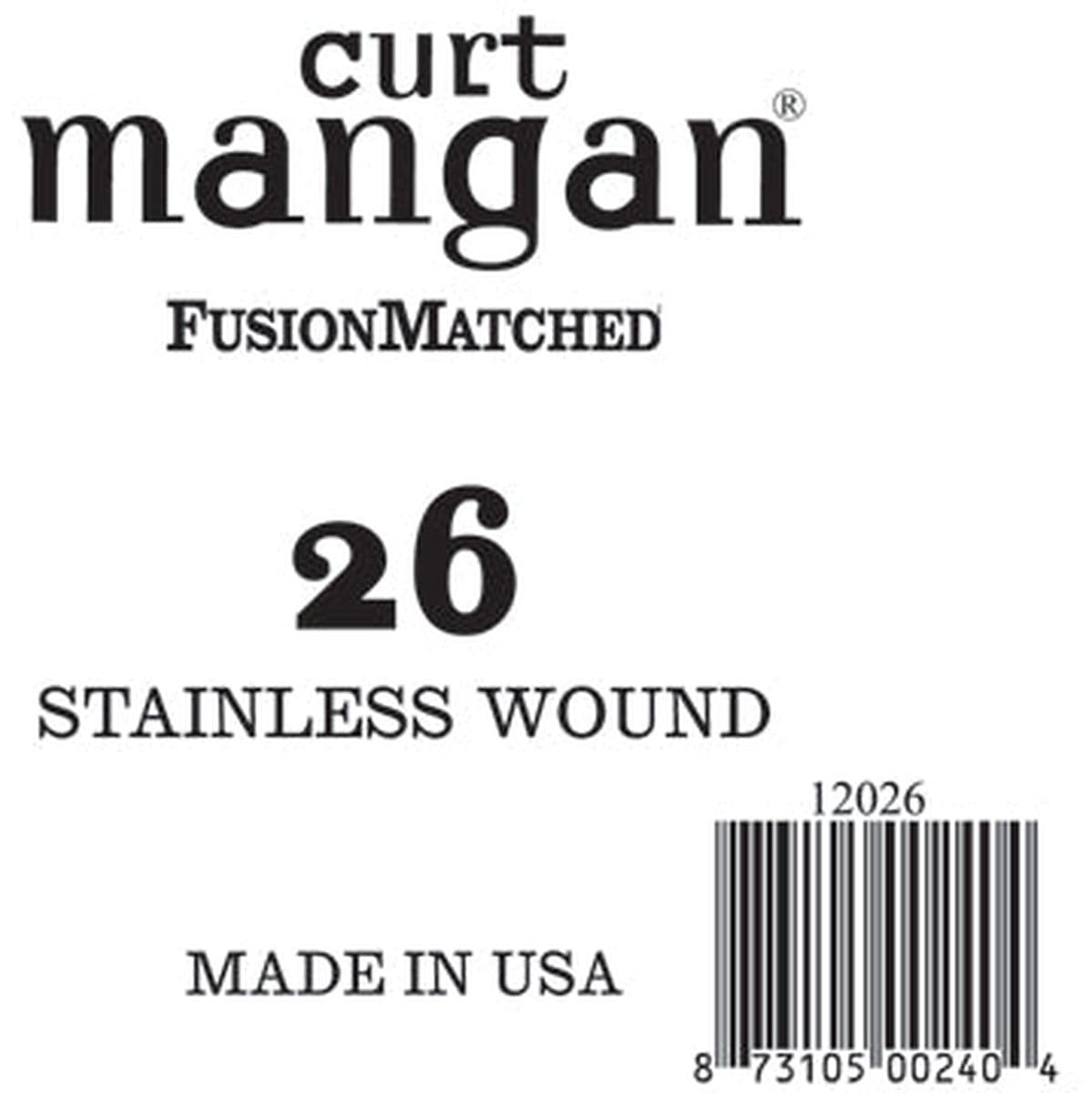 Guitar Stainless Steel 12026 26 Wound Ball End — Curt Mangan