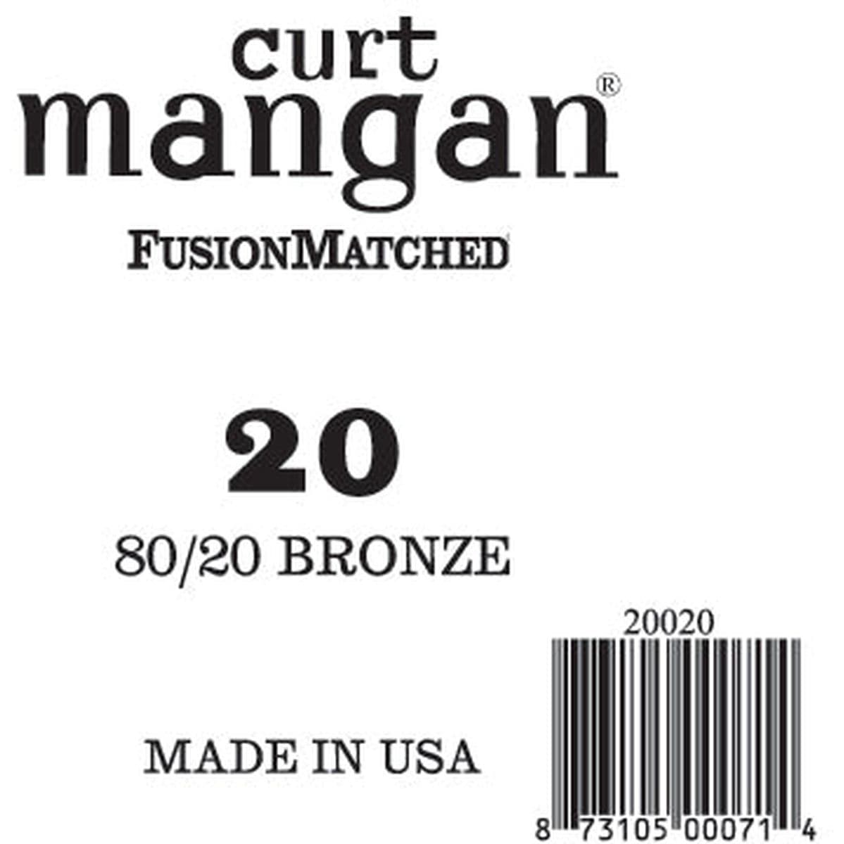 Guitar 80/20 Bronze (Acoustic) Singles 20036 36 — Curt Mangan