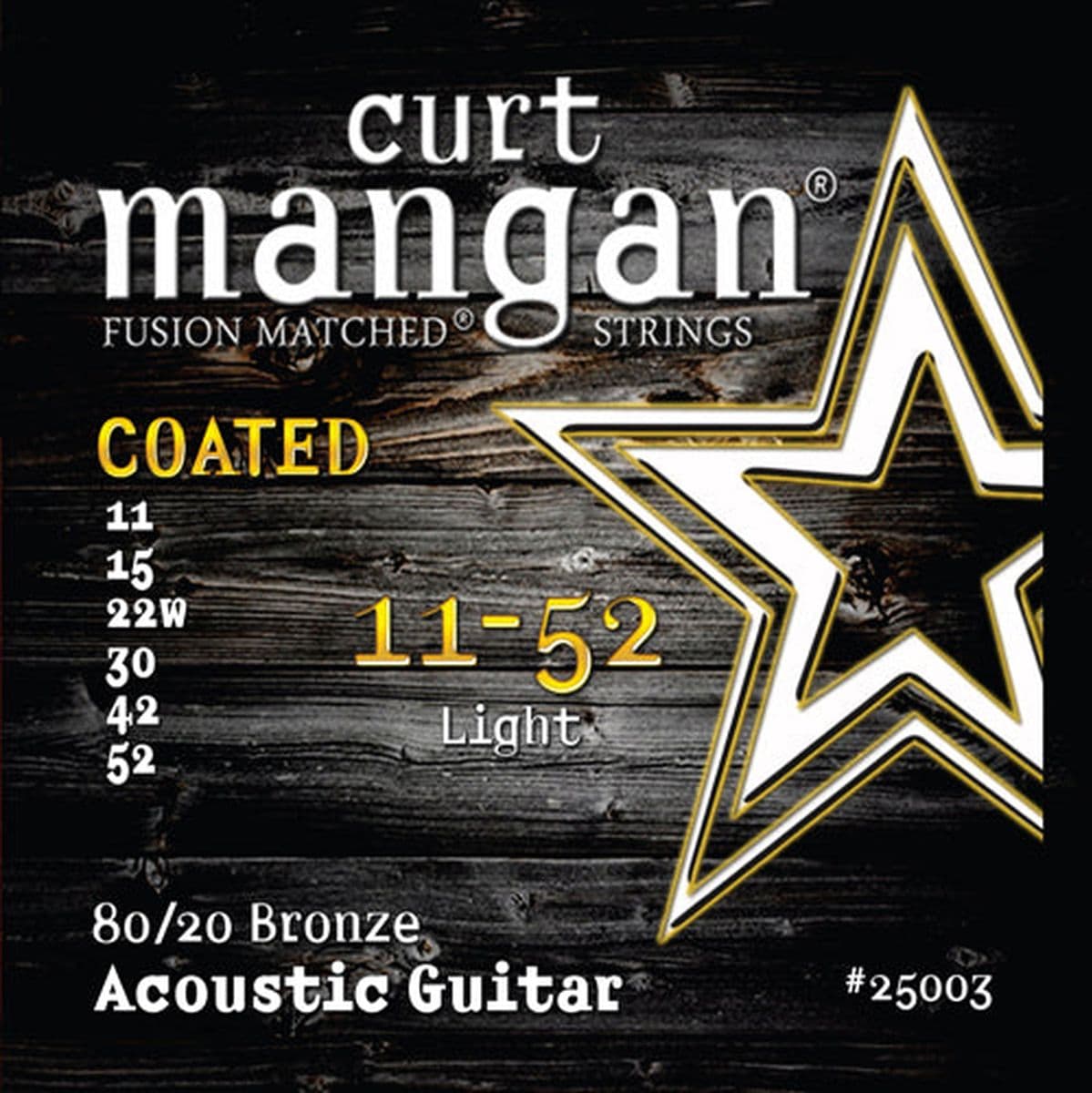 Guitar 80/20 Bronze (Acoustic) Set 25003 11-52 Light Coated — Curt Mangan