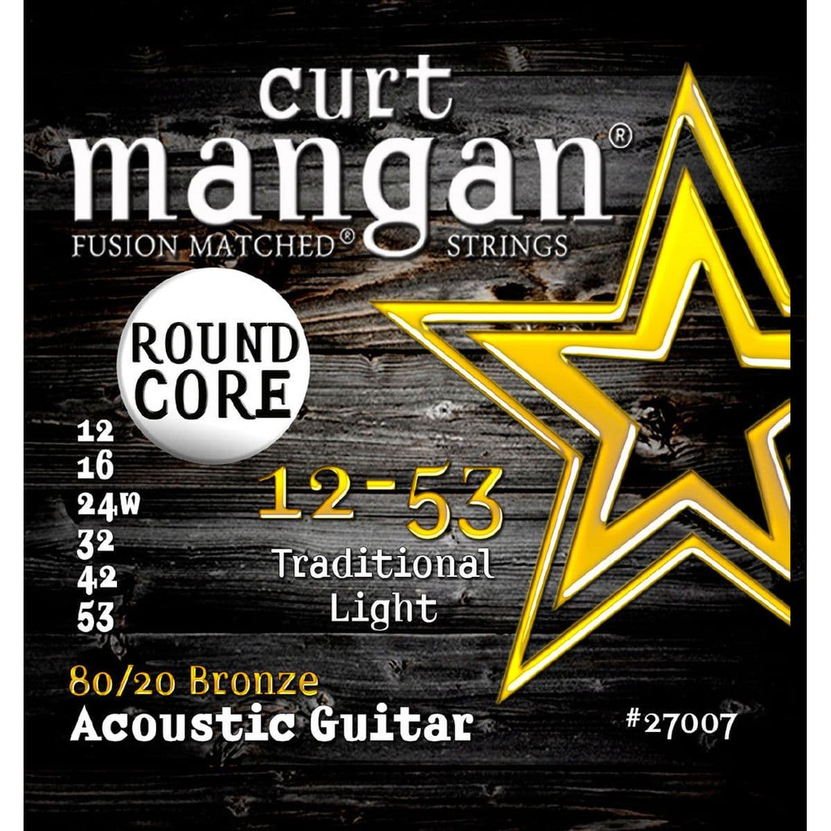Guitar 80/20 Bronze (Acoustic) Set 27007 12-53 Traditional Light Rou — Curt Mangan