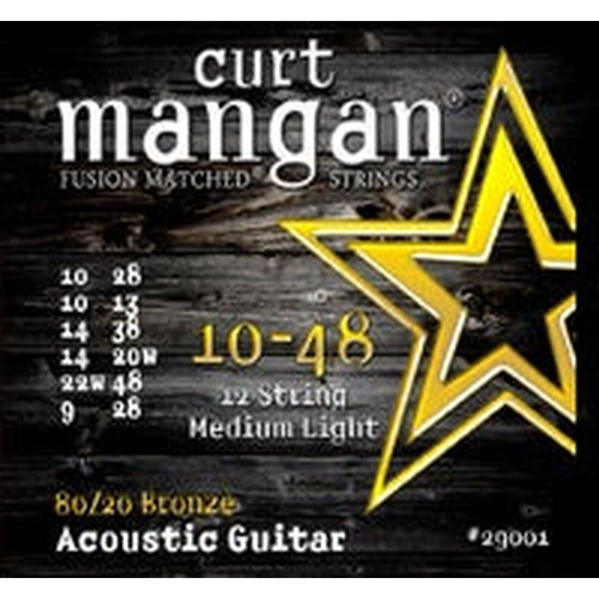 Guitar 80/20 Bronze (Acoustic) Set 29001 10-48 12-STRING — Curt Mangan