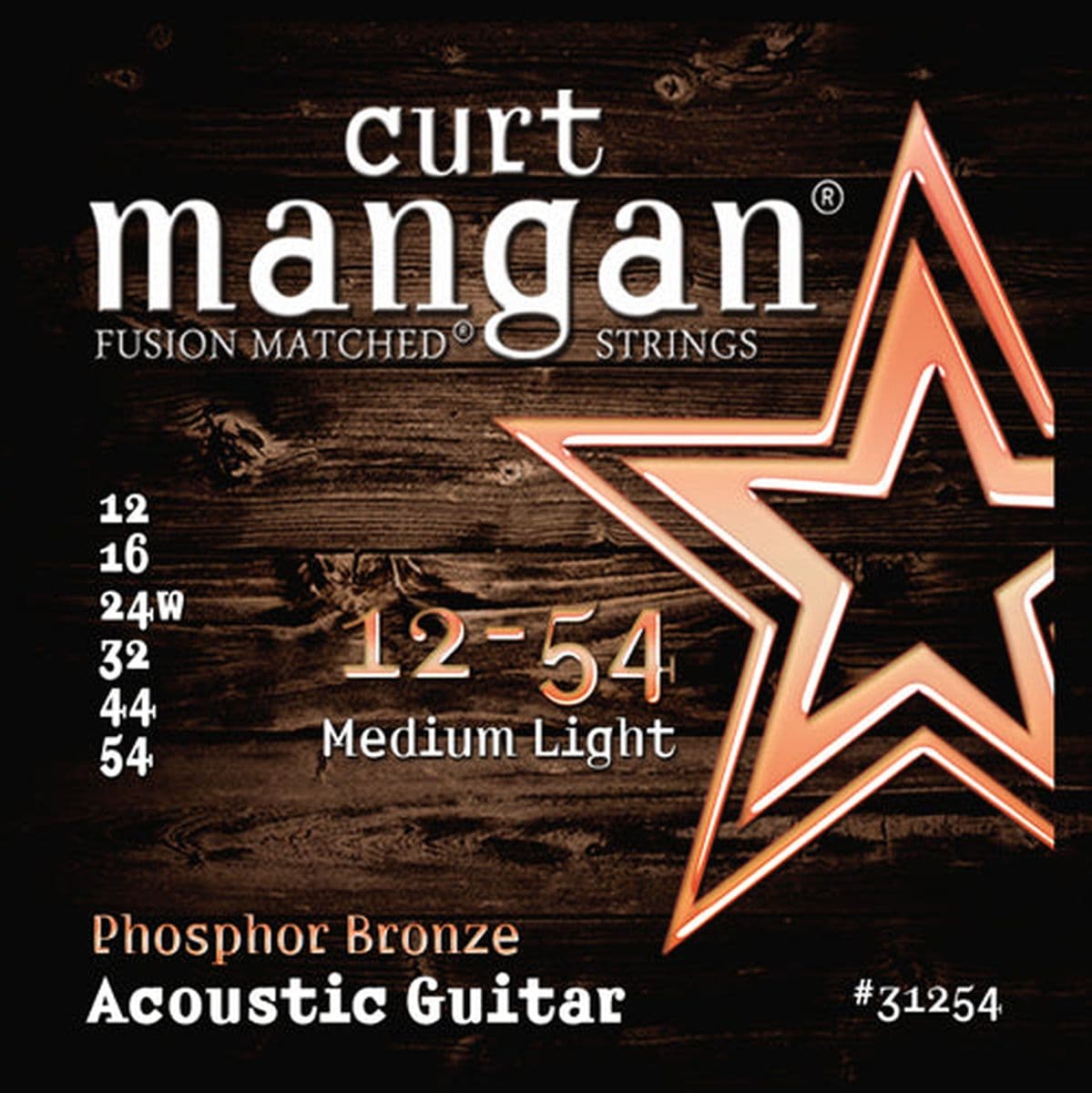 Guitar Phosphor Bronze Set 31254 12-54 Medium Light — Curt Mangan