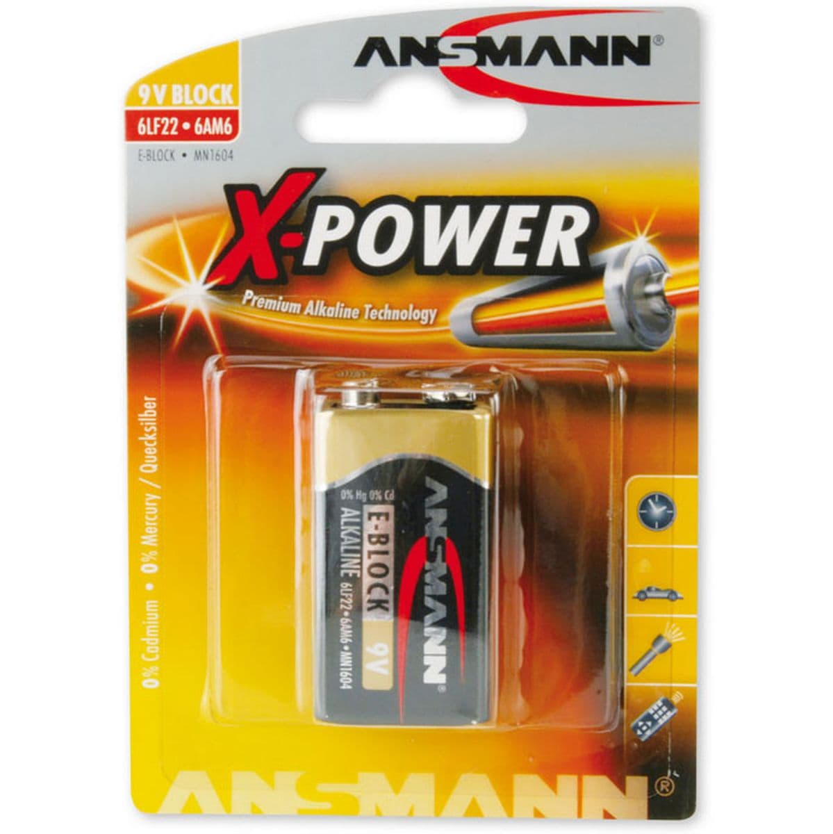 Alkaline X-Power 9V-Block 1-pcs Blister — Ansmann