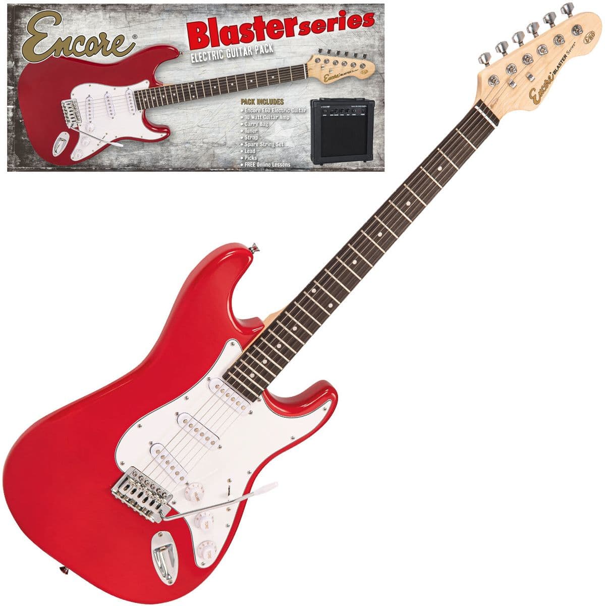 E60 Blaster Electric Guitar Pack - Gloss Red — Encore