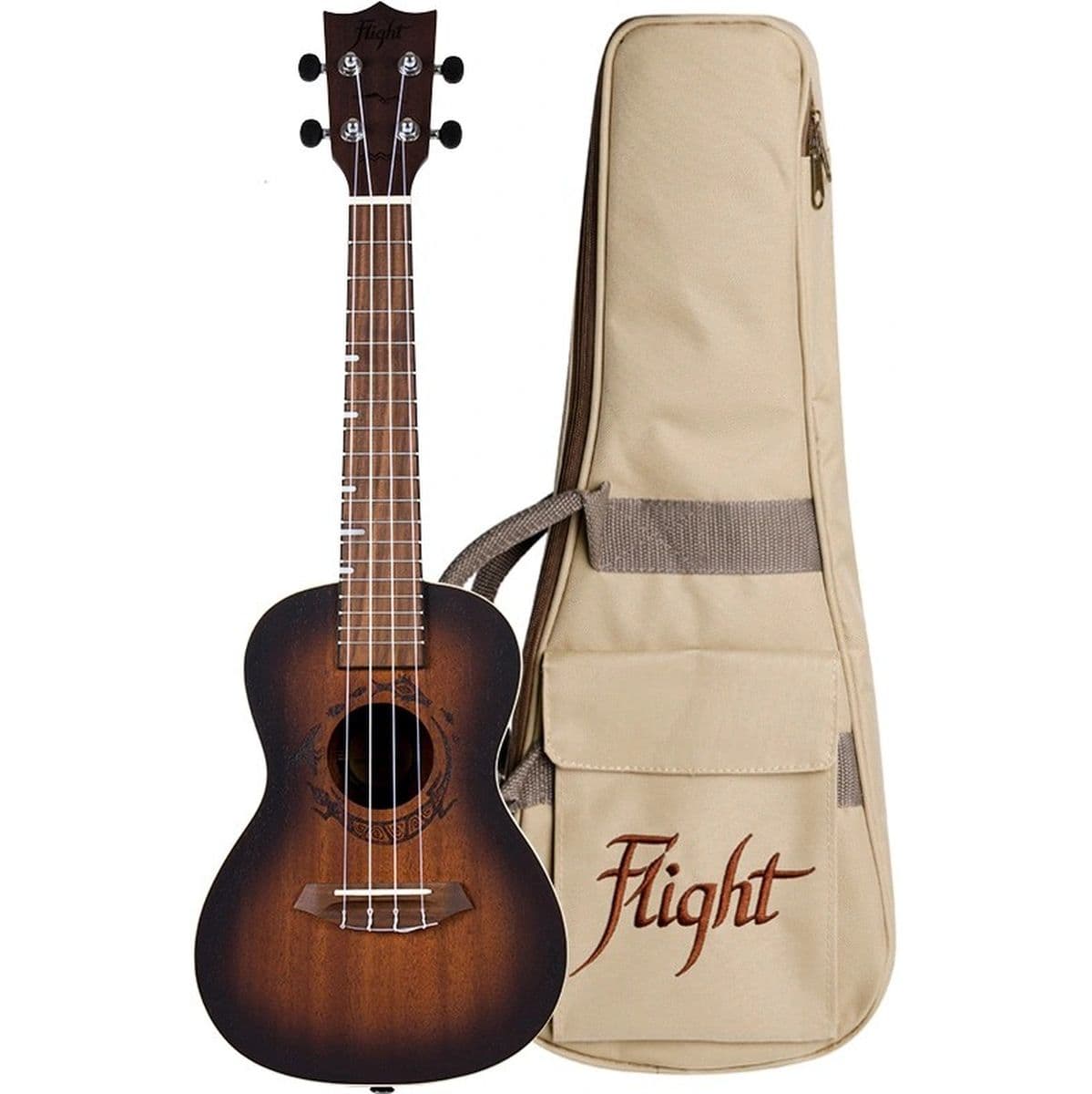 Duc 380 Amber Concert Uke Mahog Tobacco — Flight Ukuleles
