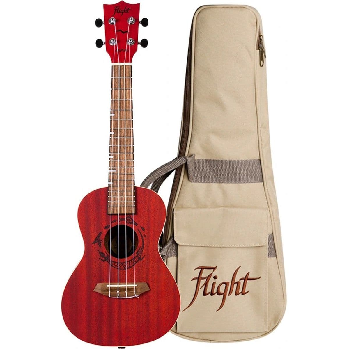 Duc 380 Coral Concert Uke Mahog Red — Flight Ukuleles