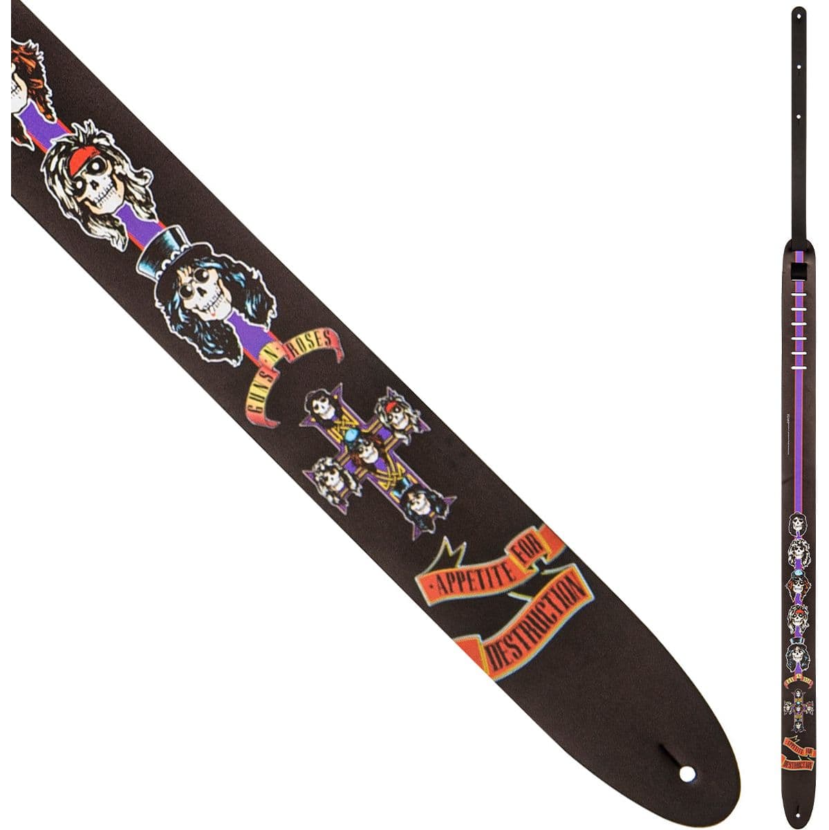 11008 2.5 Guns And Roses Appetite For Destruction Leather Guitar Strap — Perris