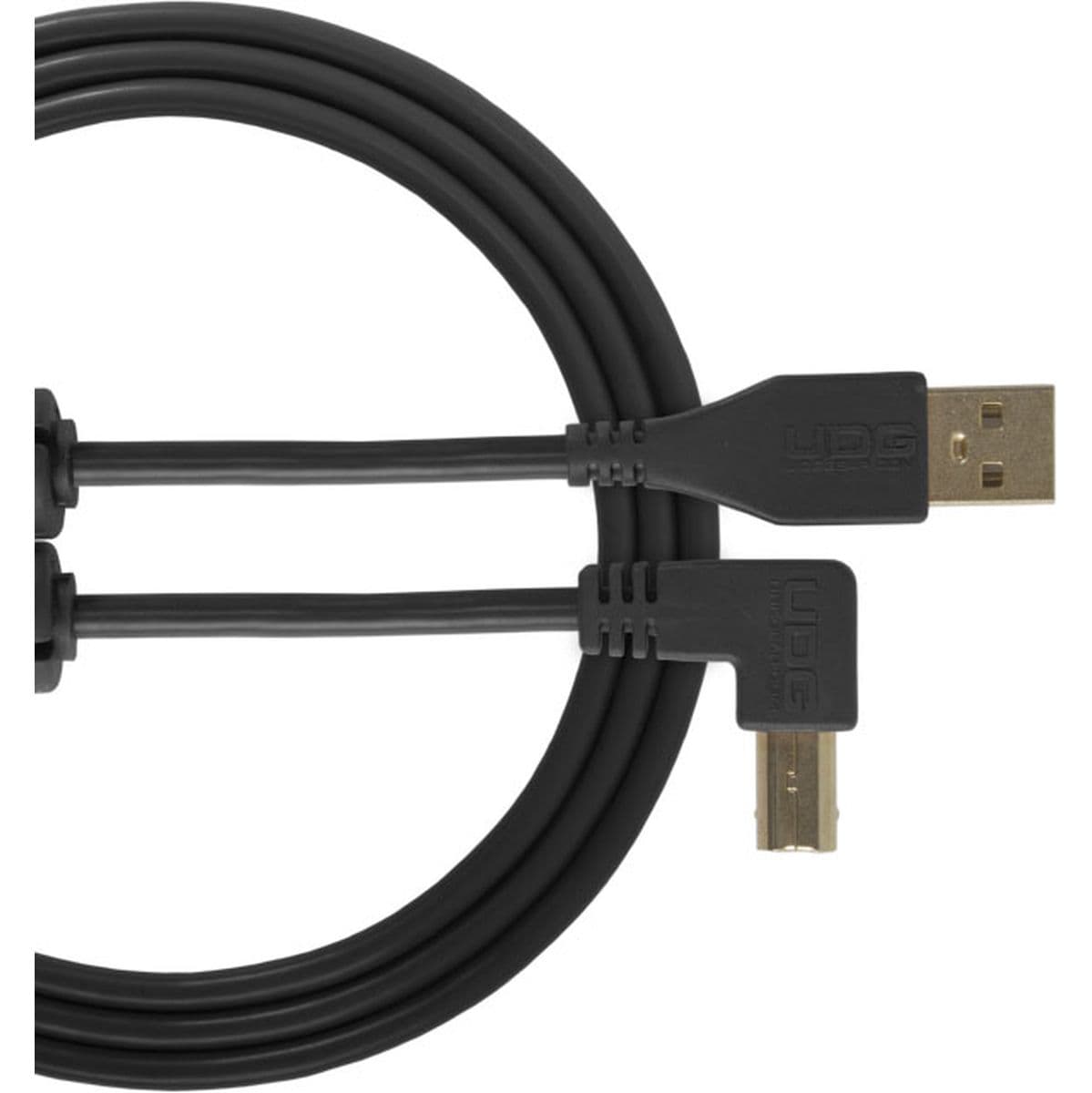 Ultimate Audio Cable USB 2.0 A-B Black Angled 1m — UDG